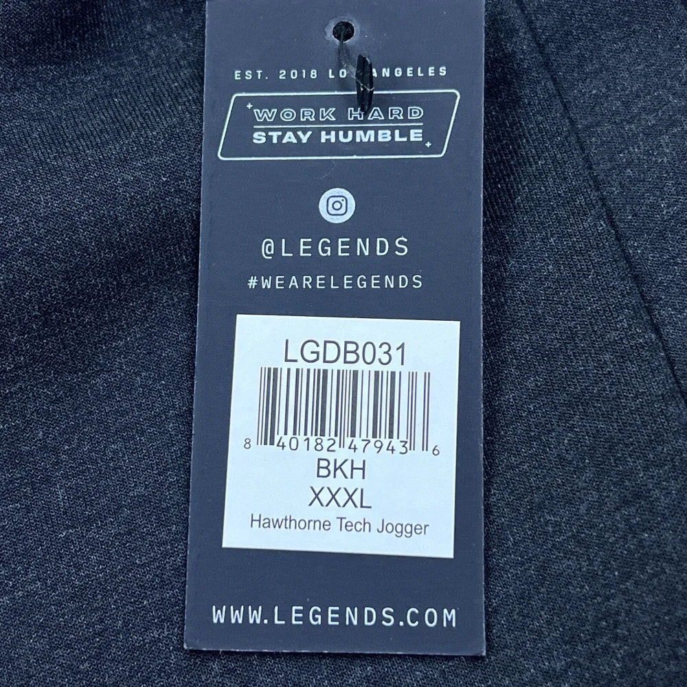 Legends Men's‎ Hawthorne Tech Jogger Pants XXXL Black Heather LGDB031 BKH